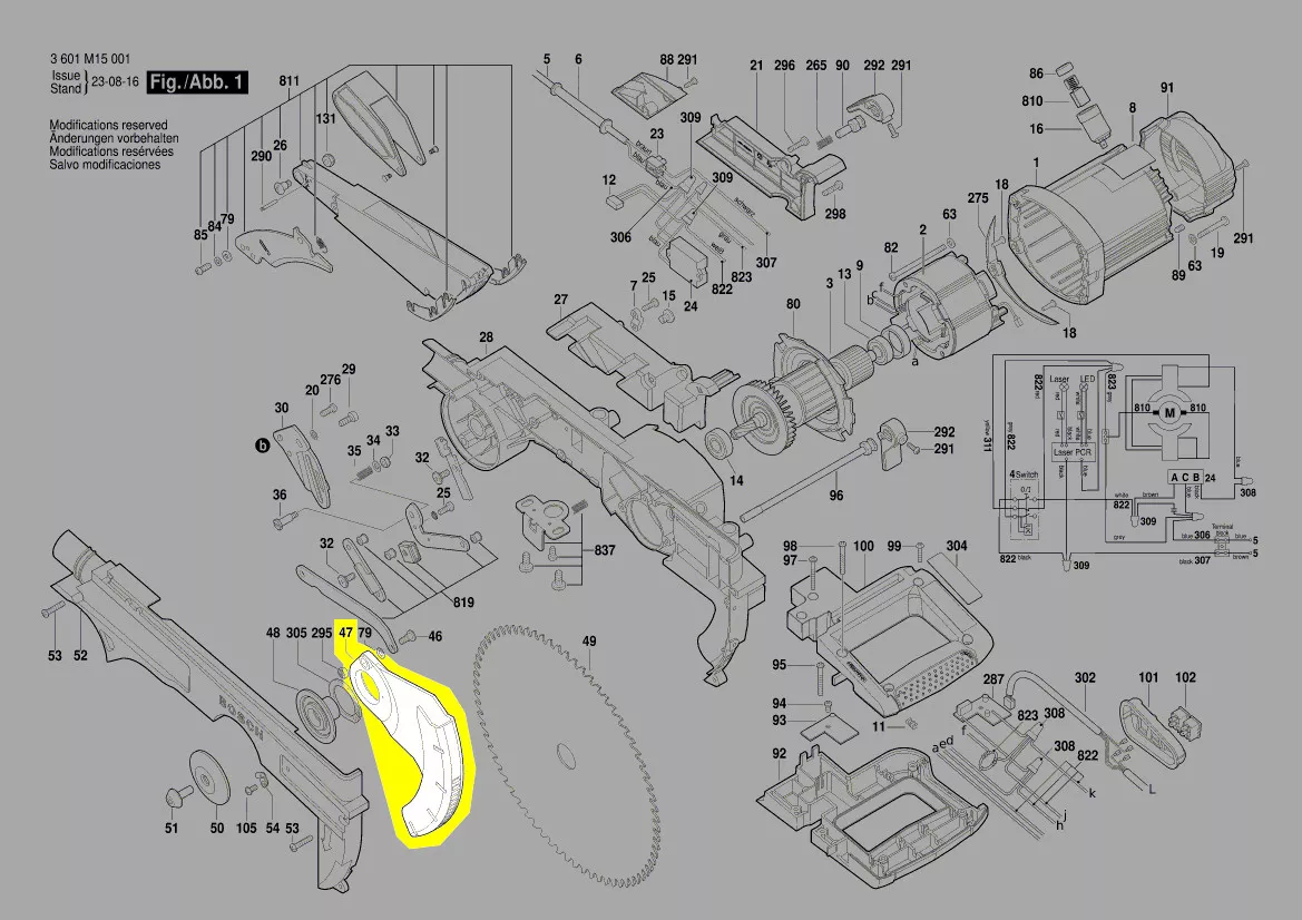 Capot de protection pendulaire réf. 1 619 PA4 350 Bosch